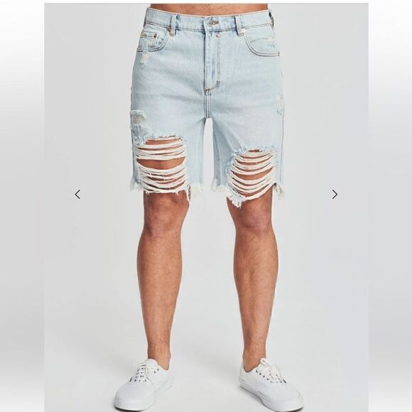 SER.O.YA JACK VINTAGE STRAIGHT  DENIM SHORTS NEW SIZE 30 - Picture 2 of 7